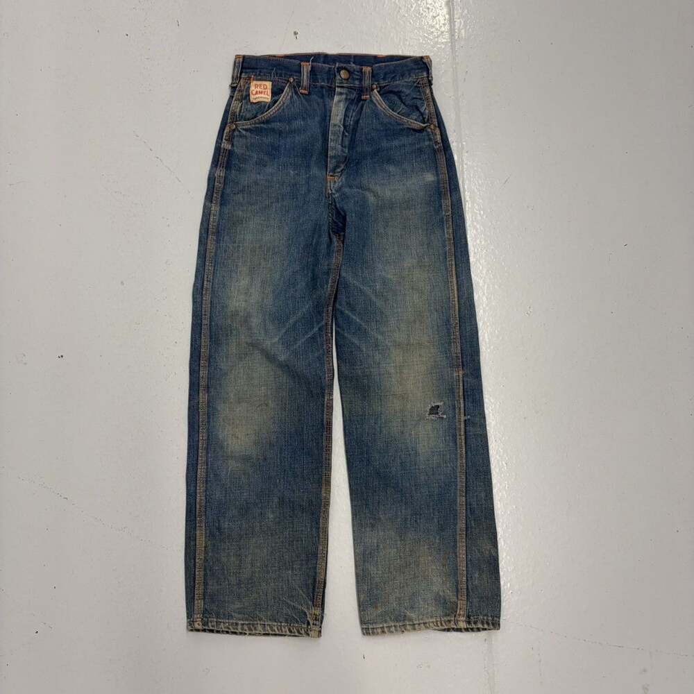 Vintage 60s Red Camel Dark Workwear Jeans 23x24
